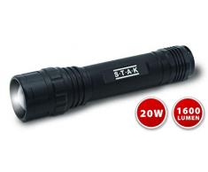 Stak Tiger Linterna LED superbrillante (1600lm, CREE XHP 50 20W). Interruptor tÃ¡ctico Foco ajustable. Resistente al agua, ideal para la industria y el camping, 20 W, Negro