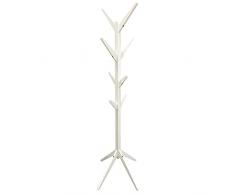 HOME DECO FACTORY Árbol blanco de 178 cm Mobilier - Perchero con vetementos, madera y tablero de fibra de densidad media