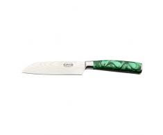 Rockingham Forge Cuchillo Santoku, Serie Sunrise, 5 Pulgadas, Hoja de Acero Inoxidable con Mangos de Resina, Verde Esmeralda, RF-2104GN