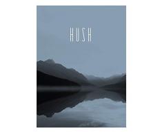 Komar Wandbild Von Word Lake Hush Steel | Poster, Bild, Wohnzimmer, Schlafzimmer, Dekoration, Kunstdruck | ohne Rahmen | P088A-30x40 fotomural, Grau, Schwarz, WeiÃ