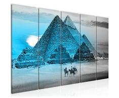 Imagen de pirÃ¡mide de Egipto de 200 x 80 cm, lienzo de fieltro, tamaÃ±o XXL, para salÃ³n, decoraciÃ³n, impresiones artÃ­sticas, turquesa, 5 piezas, fabricado en Alemania, listo para colgar