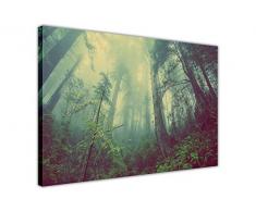 CANVAS IT UP Bosque de Niebla Paisaje Pared Arte Cuadros en Lienzo con Marco Prints tamaño: A2 – 24 x 16 (60 cm x 40 cm)