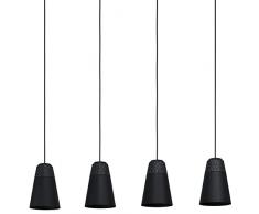 EGLO LÃ¡mpara colgante Canterras de 4 llamas, lÃ¡mpara colgante de terrazo en blanco grisÃ¡ceo, metal en negro, lÃ¡mpara de mesa de comedor, lÃ¡mpara colgante de salÃ³n, E27