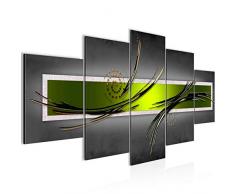 102553b Imagen abstracta de pared lienzo XXL formato pared imÃ¡genes de salÃ³n vivienda decoraciÃ³n impresiones artÃ­sticas verde gris 5 piezas â Fabricado en Alemania â listo para colgar