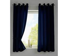 Gardinenbox BerlÃ­n 20405N2 - Juego de 2 Cortinas (175 x 140 cm, microsatÃ©n, translÃºcido, Color Azul Oscuro