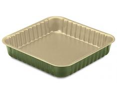Guardini, Bnat, Molde para Horno Cuadrado, 24x24cm. Material: Acero con Revestimiento Antiadherente de Cera de Carnauba, Color Verde y Beige.