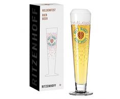 RITZENHOFF 1011012 - Vaso de cerveza (330 ml), diseÃ±o de la serie Herodenfest n.Âº 12 â Dont worry, beer hoppy, redondo, fabricado en Alemania, cobre, turquesa, rojo
