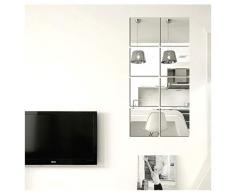 PelÃ­cula adhesiva decorativa, pelÃ­cula autoadhesiva, pegatinas de pared con espejo cuadrado extraÃ­ble, decoraciÃ³n perfecta para el hogar, arte de la pared, 20 x 20 cm
