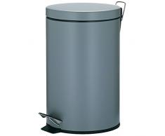 kela Leandro Cubo de Basura con Pedal, Metal, Gris, 12Â L