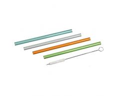 Ritzenhoff 1370536 Juego de pajitas de cristal â Serie Allround NÂº 2 â Cuatro pajitas de cristal de colores