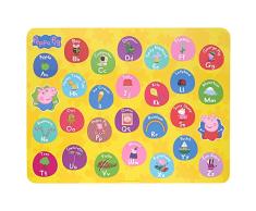 Peppa Pig Alphabet - Mantel Individual para niÃ±os, Lavable, Reutilizable