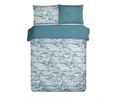 Eurofirany - Ropa de Cama de Plumas de Pavo Real Estampada Blanca Pastel Ropa de Cama algodÃ³n Oeko-Tex Set 2 Fundas de Almohada 1 Funda de edredÃ³n, Azul, 220 x 200 cm