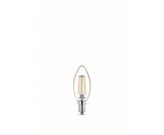 Philips - Bombilla LED Cristal, 40W, Vela Filamento E14, Filamento, Luz Blanca Cálida, No Regulable, Pack de 2 Unidades