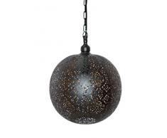 Lámparas y luz, hierro, nueva marroquÃ/hecho a mano oriental de Marrakech bola en diseño triangular â Lámpara colgante lámpara de techo, 30 x 30 x 40 cm), color negro y dorado