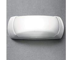 BarcelonaLED Fumagalli Lampara Aplique de Pared LED Plafón Exterior/Interior Blanco E27 IP66 Impermeable Luz Frontal para Terraza Jardin Patio Balcon