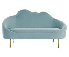 DRW Sofa con Forma de Nube de Borreguito Poliester Azul Celeste 300X300X230 cm