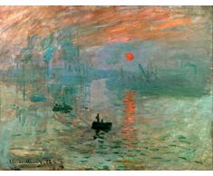 Legendarte Claude Monet Impresión. Sol Naciente Impresión Digital sobre Lienzo, cm. 40x50