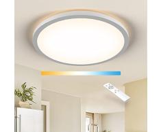 Plafon Led Regulable Con Control Remoto, Ã420mm 24w 2200lm Plafon Led Techo Redondo, IP44 Impermeable, 24w Equivale a 180w, 3000k-6000k Regulable LÃ¡mpara De Techo Para BaÃ±o, Cocina, Dormitorio, Salon