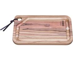 Tramontina Tabla de cortar de teca, 33 x 20 cm, con ranura para jugo, sin cuchillas, placa para servir, teca certificada FSC