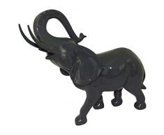 HOMEA 5dej1229gr Estatua Dibujo Elefante poliresina Negro 35,5Â x 15Â x 37Â cm