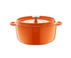Berndes Cazuela con Tapa 034247Â Hierro Fundido Fundido, 28Â cm, Color Naranja
