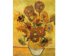 Legendarte P-077 Cuadro Los Girasoles. Impresión Digital sobre Lienzo. Pintura de Vincent Van Gogh, Multicolor, 50x60