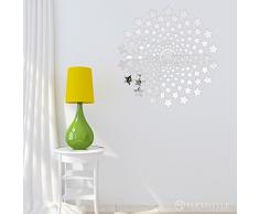 FLEXISTYLE Espejo Decorativo Avenue of Stars, 3mm Acrylic Mirror from EU, Living Room, Bedroom, Hallway, Unbreakable, DIY Home Decoration, Silver, Made in EU