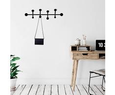 OJOS Gancho de pared de metal, 70 x 22 cm, decoración para salón, dormitorio, decoración de la sala de estar, decoración de pared, impresión artÃstica, color negro
