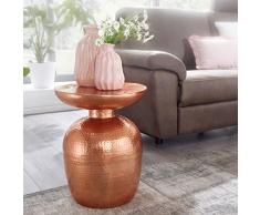 Wohnling mesa auxiliar delyla aluminio 36 x 46 x 36 cm Mesa decorativa Cobre CojÃn redondo, Diseñador estante mesa metal Modern, anstell mesa estrecho, pequeño martillado abstell mesa, 41 x 41 x 52 cm
