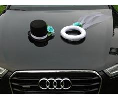 Auto Joyas Velo y Sombrero Joyas Pareja Rose Decorativos Decoración Bodas Car Auto Wedding Deko Coches (Turkish)