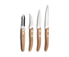 Amefa 7437568 Set de 4 Cocina con Sierra, Mango de Madera, Juego de Cuchillos con Hoja de Acero INOX de 1,5mm