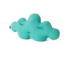Paparajote Factory Cloud XL Jade - Cojín para Cama Infantil de algodón con Forma de Nube, desenfundable, 95 x 50 cm, Color Verde