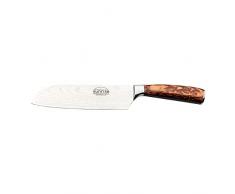 Rockingham Forge Cuchillo Santoku, Serie Sunrise, 5 Pulgadas, Hoja de Acero Inoxidable con Mangos de Resina, Marrón Ambarino, RF-2104BR