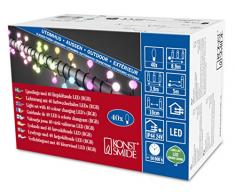 Konstsmide LED Globe Luz Cadena, diodos redondos grandes, con RGB Cambio de color, 40Â RGB Diodos, transformador exterior de 24Â V, cable negro 3694Â âÂ 500