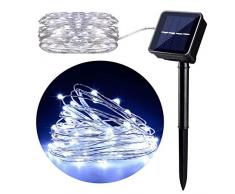 Green Blue GB164 - Lámpara solar para jardín (100 ledes, 10 m, 600 mAh), color negro