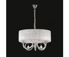 Ideal Lux SWAN SP3 iluminación de techo Blanco E14 - Lámpara (Blanco, Salón, Alrededor, Cepillado, Tela, Vidrio, Metal, IP20)