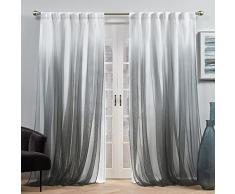 Exclusive Home Crescendo - Juego de 2 Cortinas Opacas con Forro para oscurecer la habitación, con pestaña Oculta, 52 x 108 Pulgadas, Color Negro