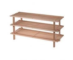 EDP 83498 Zapatero Madera con 3 Estantes, Beige, 77 x 26 x 40 Cm