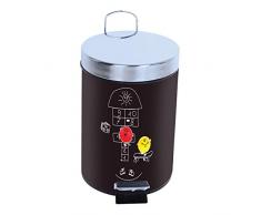 MSV MS1054/100485 - Papelera decorada acero inoxidable/polipropileno, 3L