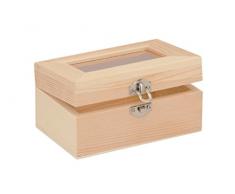 GLOREX Caja de Madera, Natural, Otros, Naturaleza, 18 x 8 x 6 cm