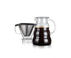 Bodum - 11762-10-01S - Melior - Cafetera de Filtro Permanente de Malla Fina de Acero Inoxidable 8 Tazas - con Soporte para Filtro tritan - 1.0 l