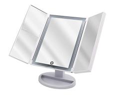 Ridder Espejo de Maquillaje Vivian, Color Blanco, con 2 aumentos y 5 x, con LED, Funciona con Pilas, USB, tÃ¡ctil, regulador de Intensidad