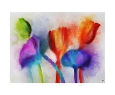 Abstract Colourful Watercolour Flower Blur Painting Art Print Canvas Premium Wall Decor Poster Mural Resumen Vistoso Acuarela Flor Pintura pared PÃ³ster