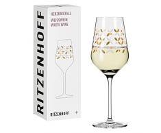 RITZENHOFF 3011009 Copa de vino blanco 300 ml â Serie CorazÃ³n Cristales NÂº 9 con diseÃ±o floral en oro rosa fabricado en Alemania, verde, gris, negro, oro rosa