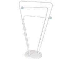 MSV Cromado toallero con 3-Fija de Ramas, Blanco