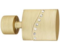 Gardinia Flat - Juego de 2 embellecedores para Cortinas (19 mm de diÃ¡metro, 7 cm de Longitud), diseÃ±o con Brillantes, Color champÃ¡n