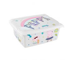 keeeper Caja de Almacenaje con Tapa Peppa Pig, 39 x 29 x 27 cm, 20,5 l, Filip, Gris claro transparente