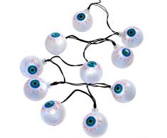 WeRHalloween 10 LED Luces decoración para árbol de Navidad con la línea Pantalla para lámpara de Noche de Brujas, Blanco