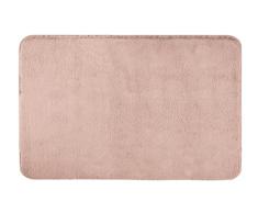 Wenko Alfombra de baño Saravan, alfombrilla de calidad suave de microfibra (100 % poliéster), 20 mm de altura de fibra y reverso antideslizante, de secado rápido y sin pelusas, 50 x 80 cm, rosa