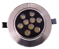 Manhattan Luces Valor 9W Cromo Cepillado Lámpara de Techo, Blanco Cálido, Vidrio, Gris